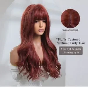 Accessories | 24 New Burgundy Red Synthetic Long Wavy Wig  display picture 3